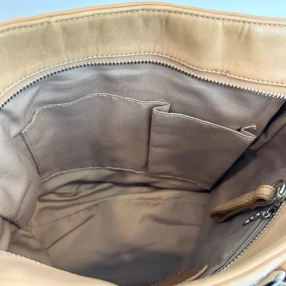 COACH Lunch Gallery Tote Limited Edition Caramel Leather with Polka Dots